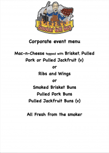 Corporate event menu